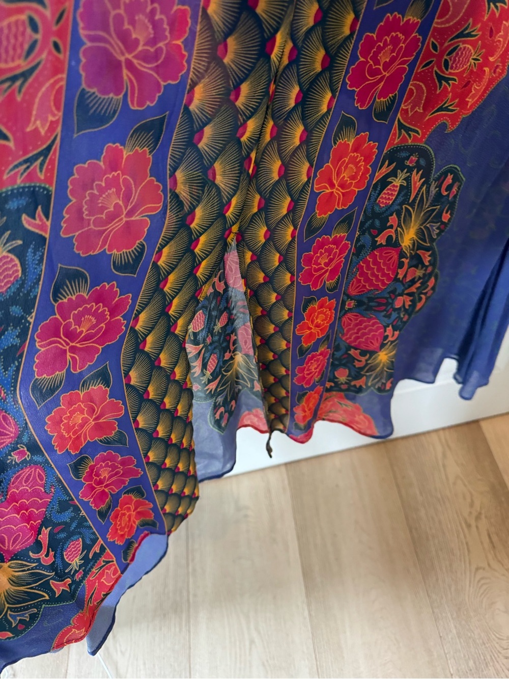 Anthropologie x Farm Rio Blue Floral V-Neck Maxi Dress size M rare - Picture 10 of 13